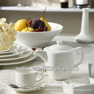 Stave lines style restaurant used porcelain tea pot and tea cup wholesale